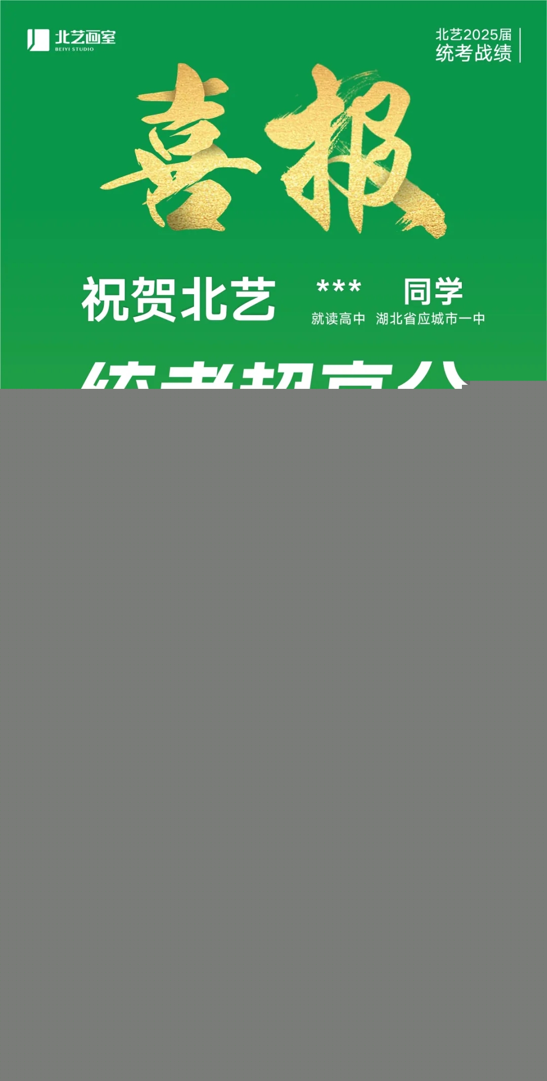 武汉北艺画室2025届美术统考成绩